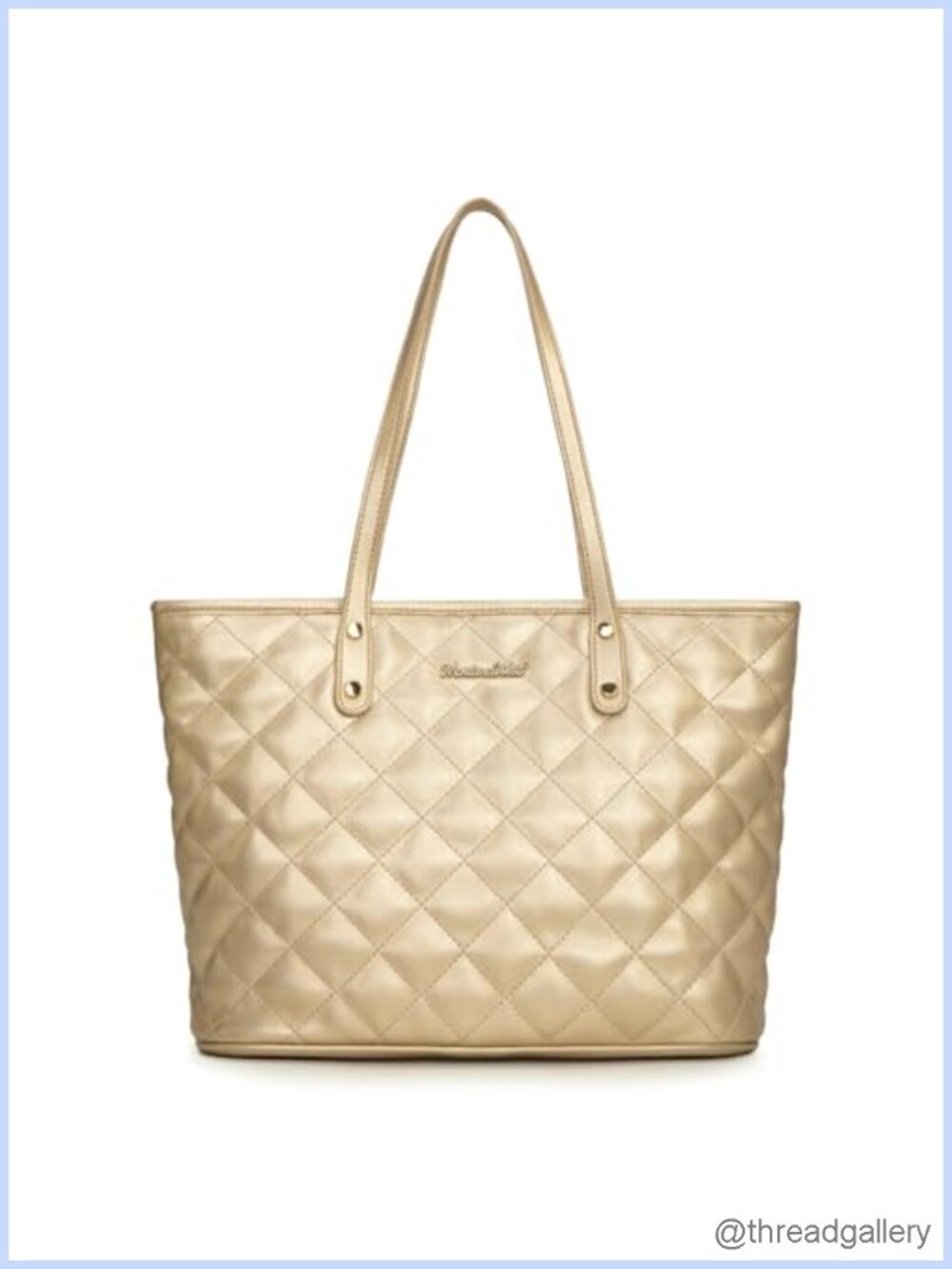 Montana West Quilted Tote Bag Vegan Leather Top Zip Shoulder Handbag